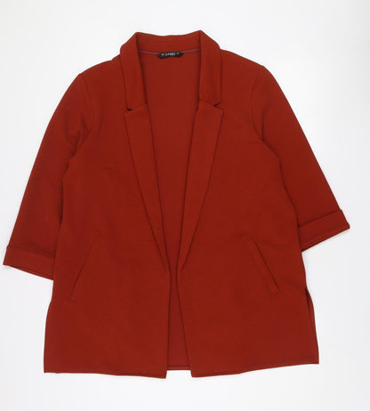 Dunnes Womens Brown Shawl Collar 3/4 Sleeve Blazer Jacket L
