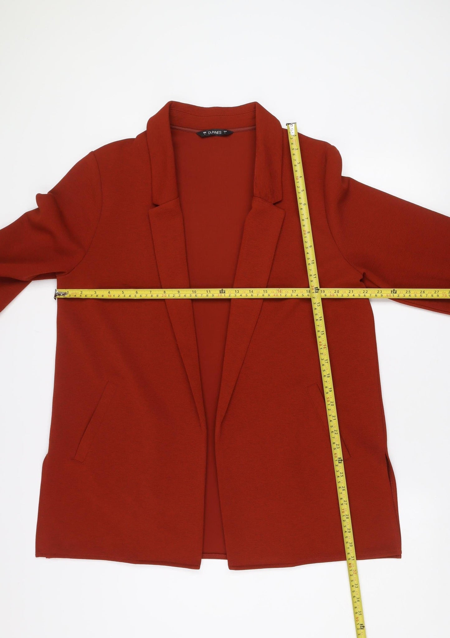 Dunnes Womens Brown Shawl Collar 3/4 Sleeve Blazer Jacket L