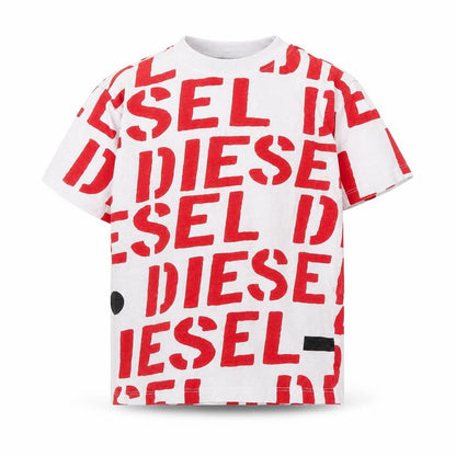 Boys UK Size 8 Years Diesel White Basic T-Shirt