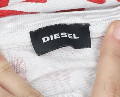 Boys UK Size 8 Years Diesel White Basic T-Shirt