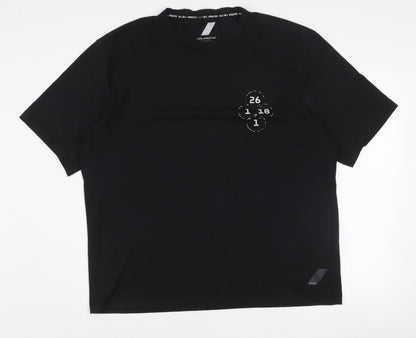 Zara Men's Black Athleticz XL Crew Neck Short Sleeve T-Shirt