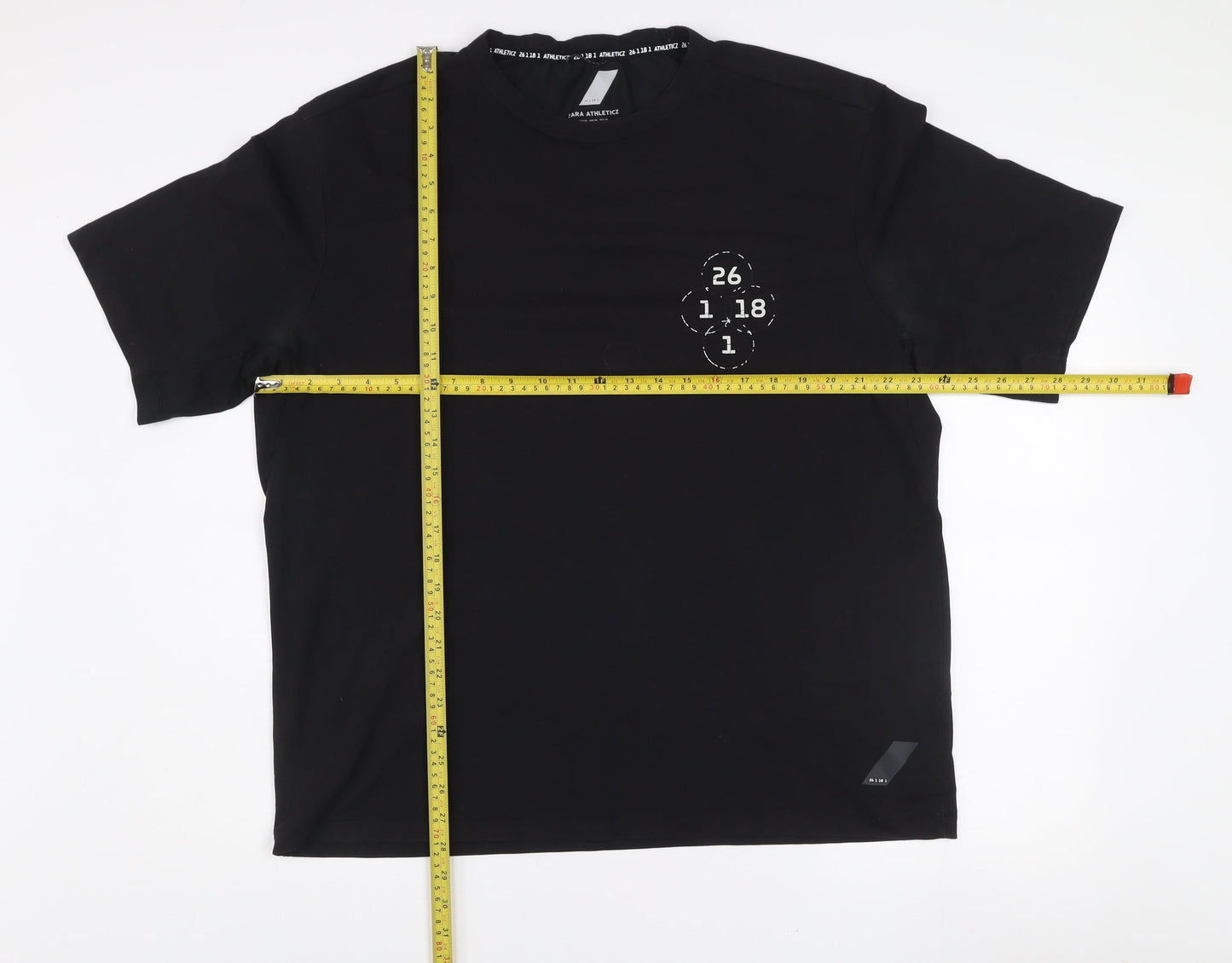 Zara Men's Black Athleticz XL Crew Neck Short Sleeve T-Shirt