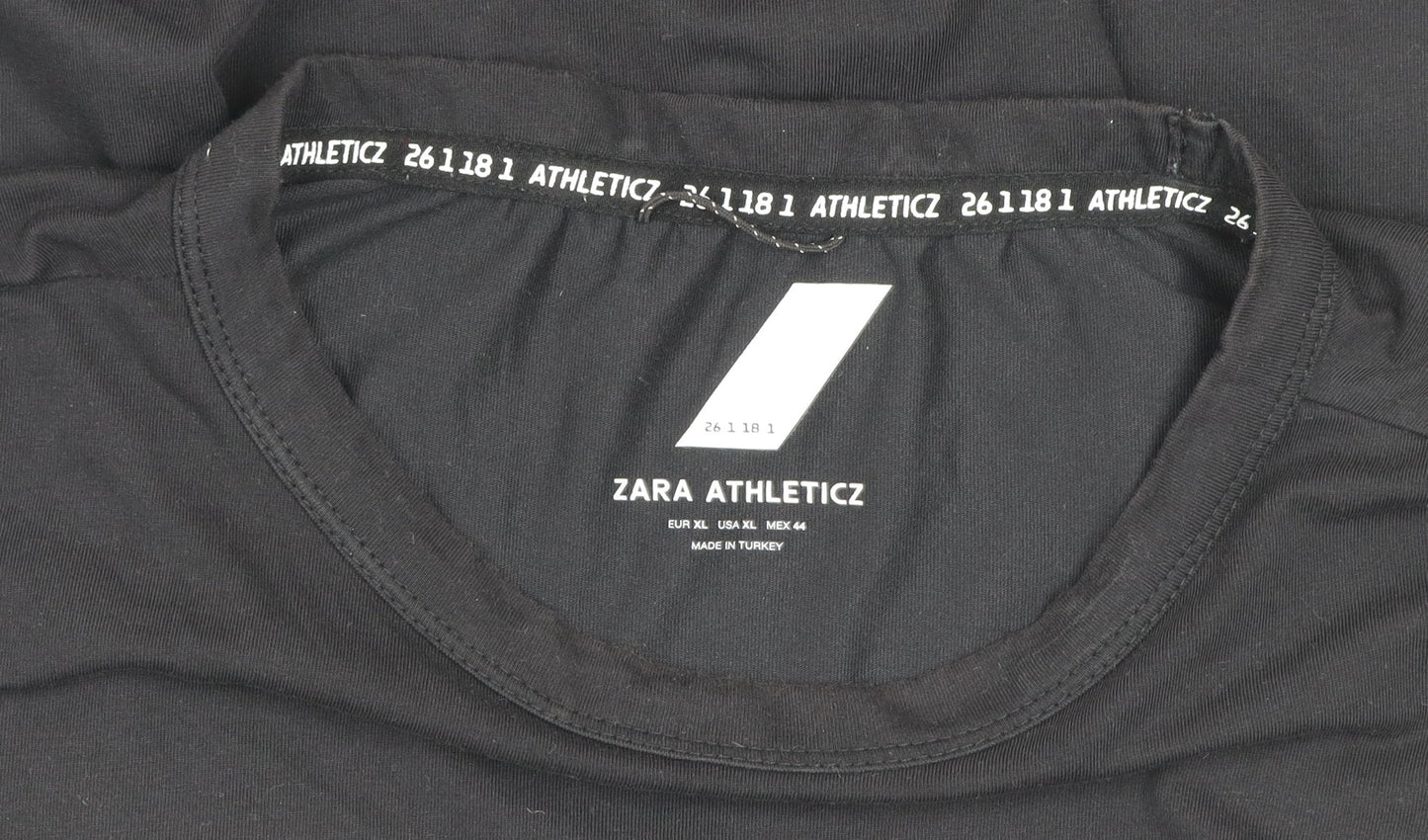 Zara Men's Black Athleticz XL Crew Neck Short Sleeve T-Shirt