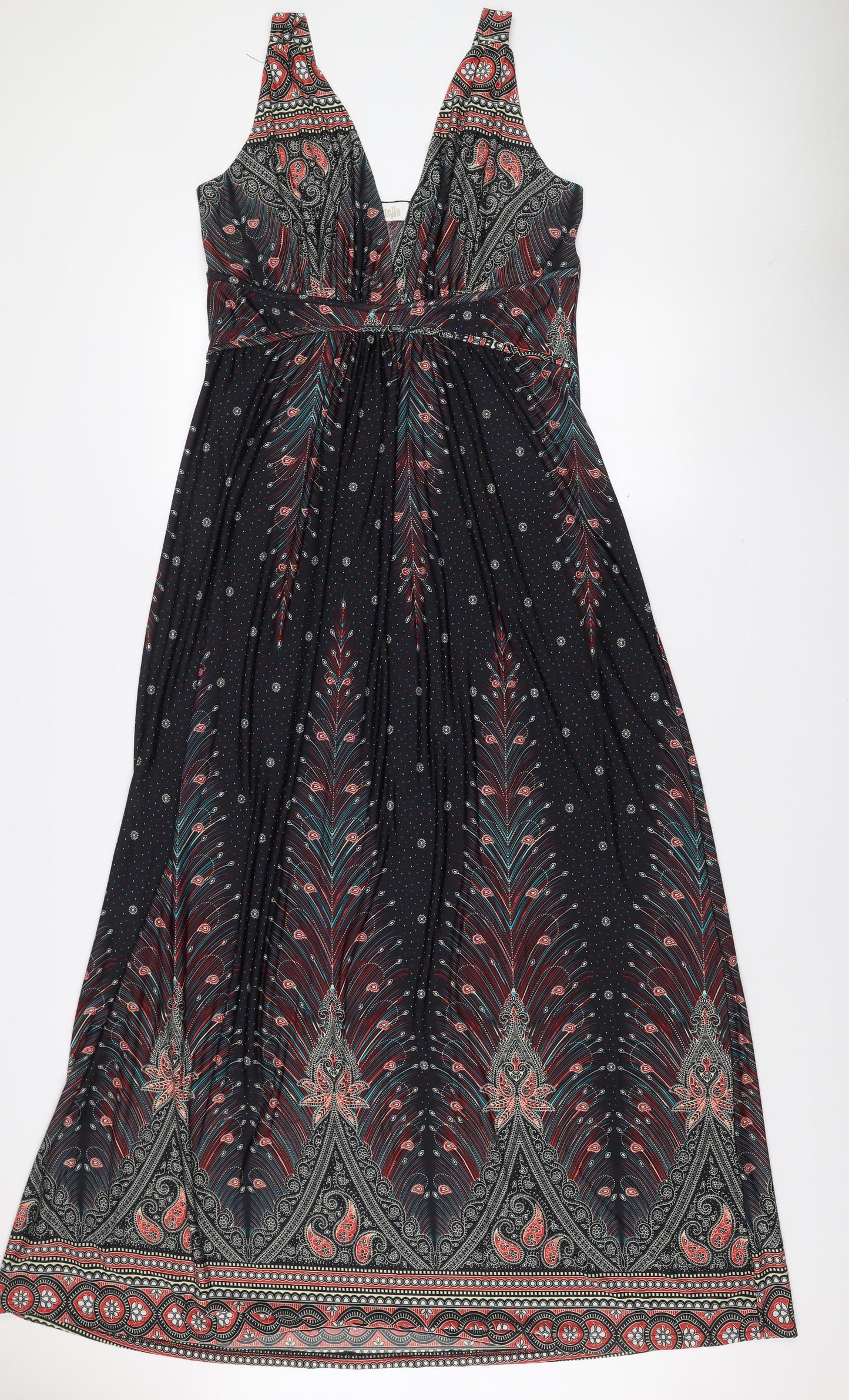 Stella Morgan Multicoloured Paisley Sleeveless V-Neck Casual Top Size 16
