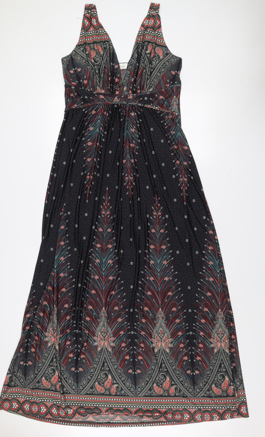 Stella Morgan Multicoloured Paisley Sleeveless V-Neck Casual Top Size 16
