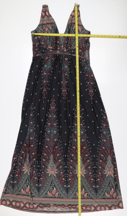 Stella Morgan Multicoloured Paisley Sleeveless V-Neck Casual Top Size 16