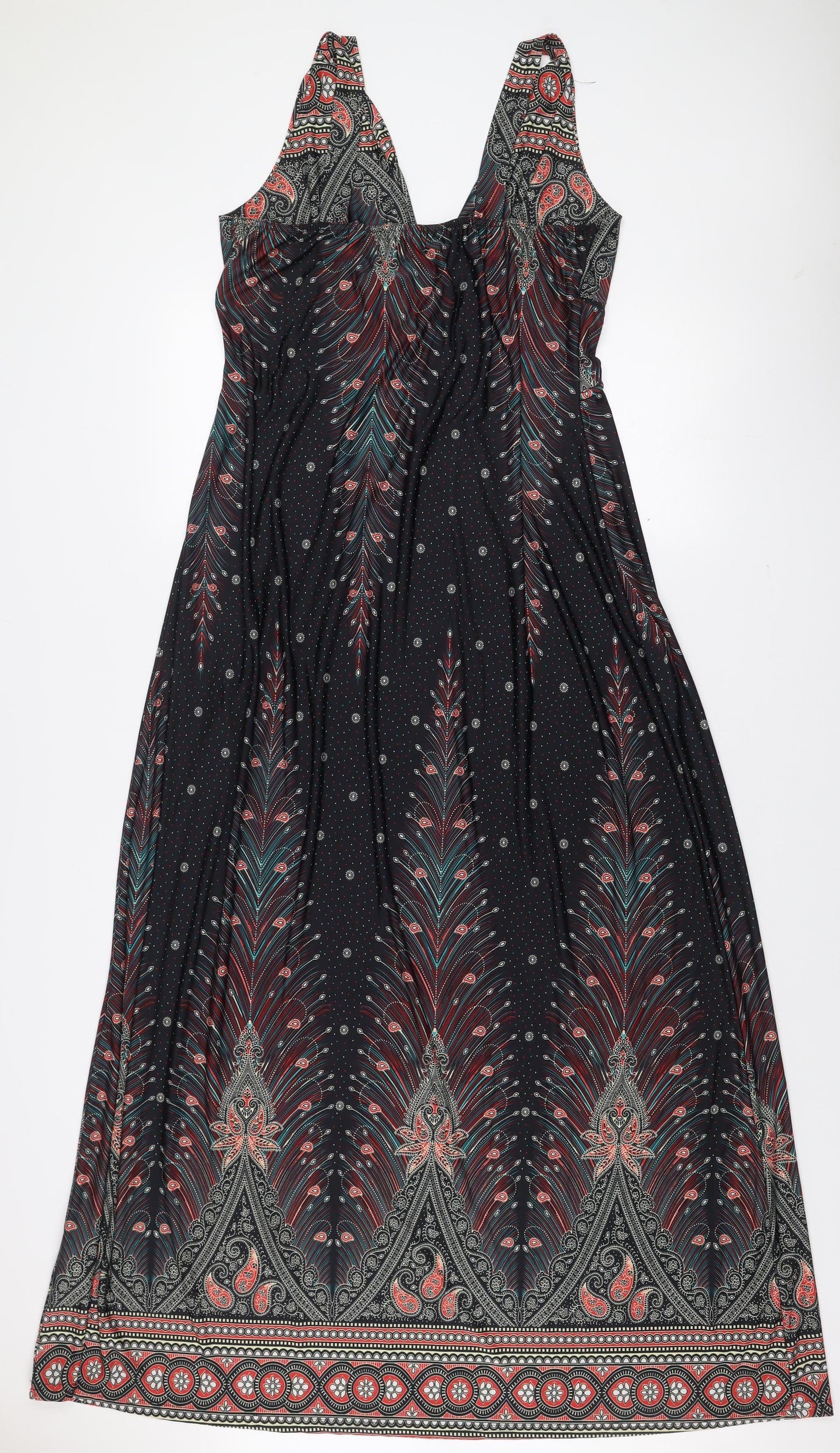 Stella Morgan Multicoloured Paisley Sleeveless V-Neck Casual Top Size 16