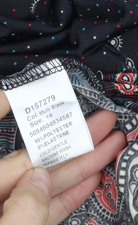 Stella Morgan Multicoloured Paisley Sleeveless V-Neck Casual Top Size 16