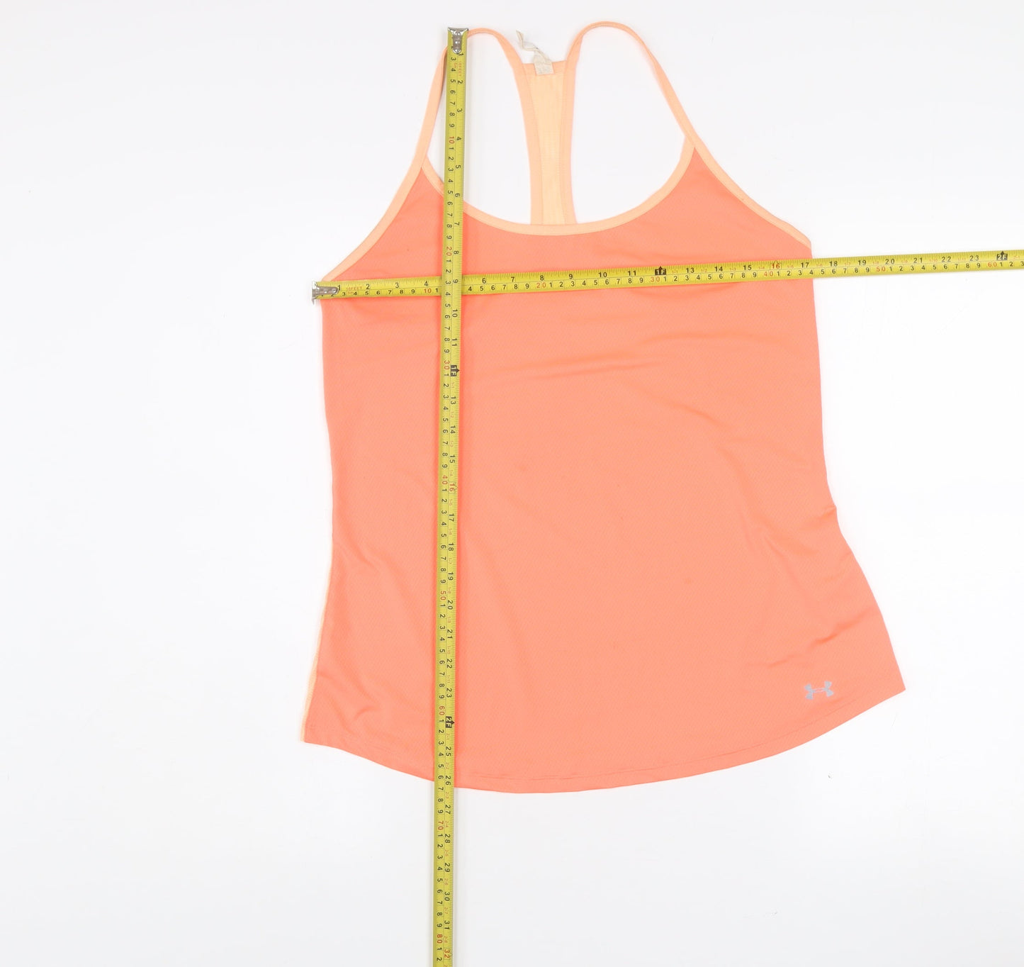 Under Armour Womens Orange Medium Tank Top HeatGear Lightweight Gym Wear