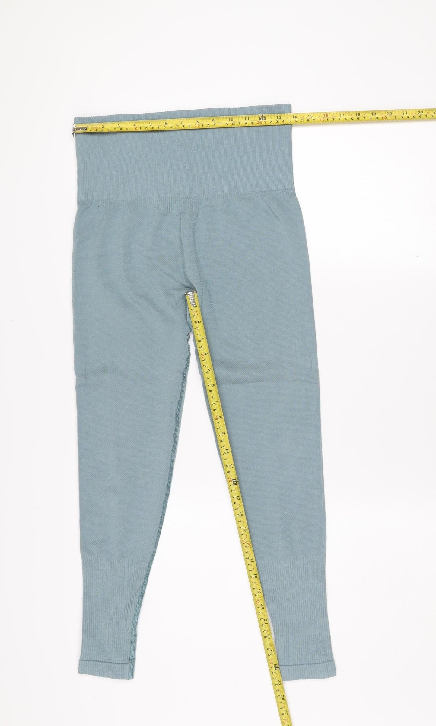 Gymshark Women Blue Seamless Leggings M Stretch Activewear Trousers