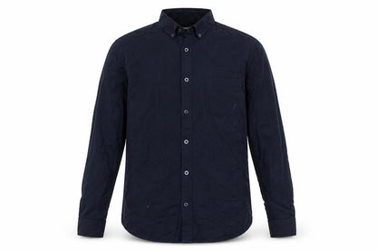 Lafine Men's Blue Regular Fit Long Sleeve Button-Up Cotton Shirt