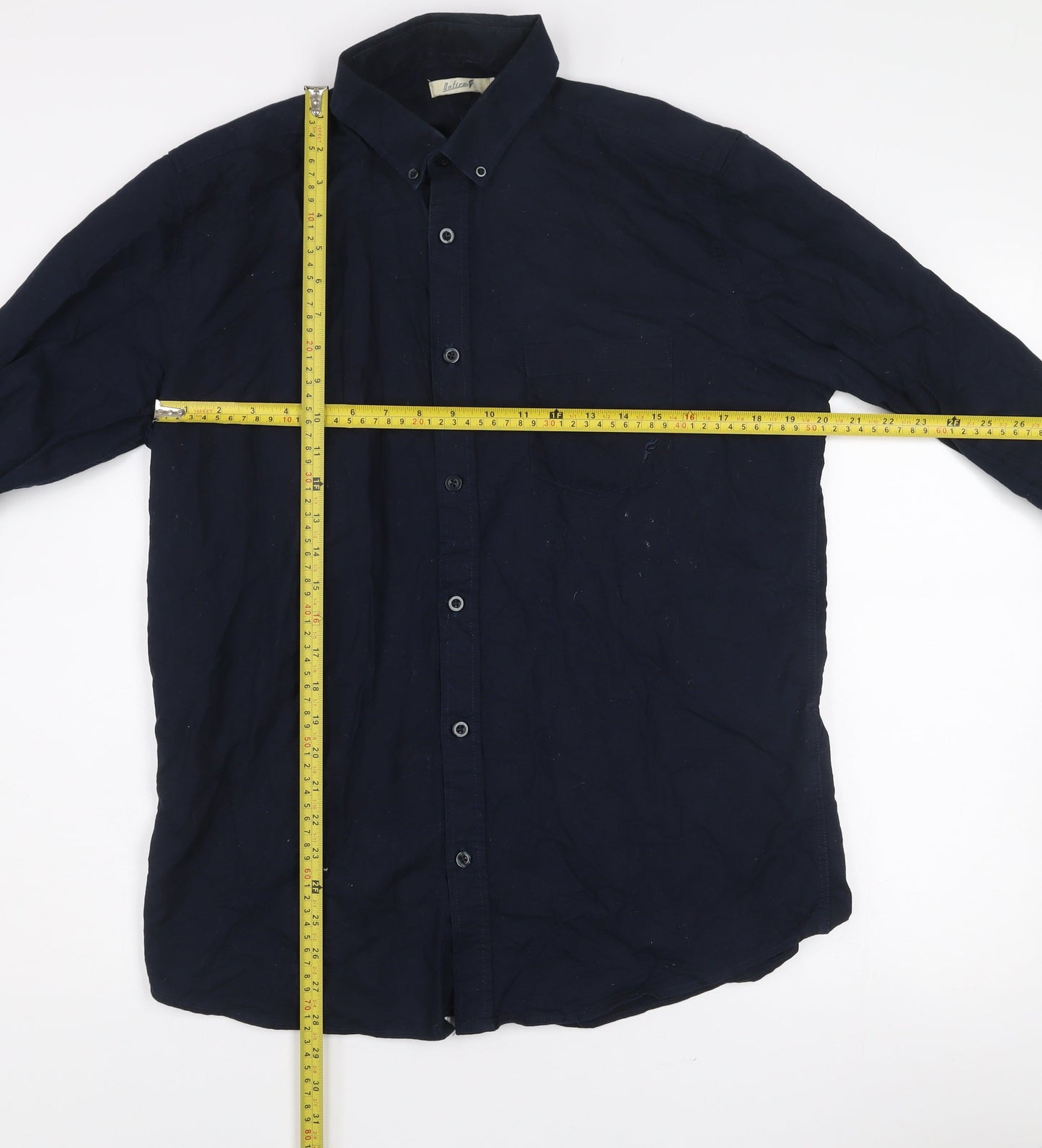 Lafine Men's Blue Regular Fit Long Sleeve Button-Up Cotton Shirt