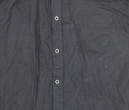 Lafine Men's Blue Regular Fit Long Sleeve Button-Up Cotton Shirt