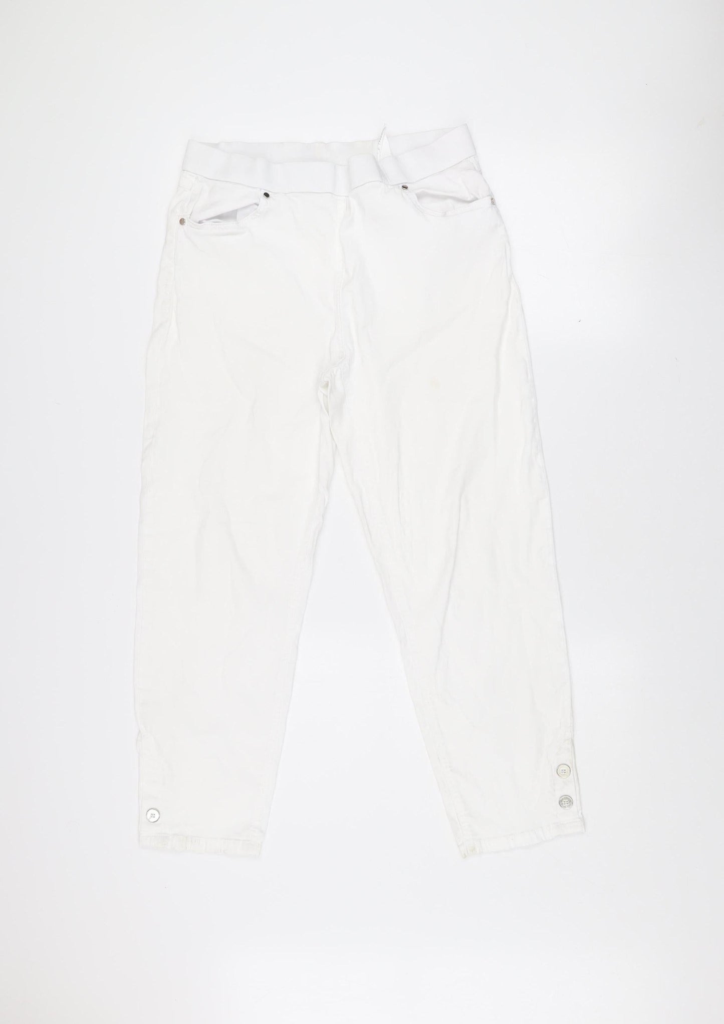 No2moro Women's White Slim Fit Ankle Jeans Size S Stretch Denim
