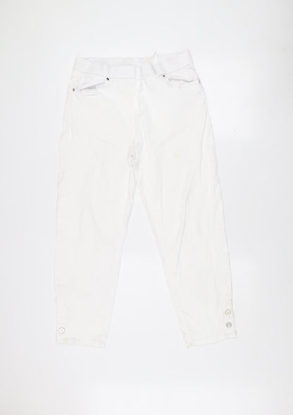 No2moro Women's White Slim Fit Ankle Jeans Size S Stretch Denim