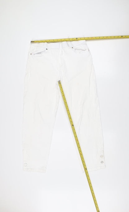 No2moro Women's White Slim Fit Ankle Jeans Size S Stretch Denim