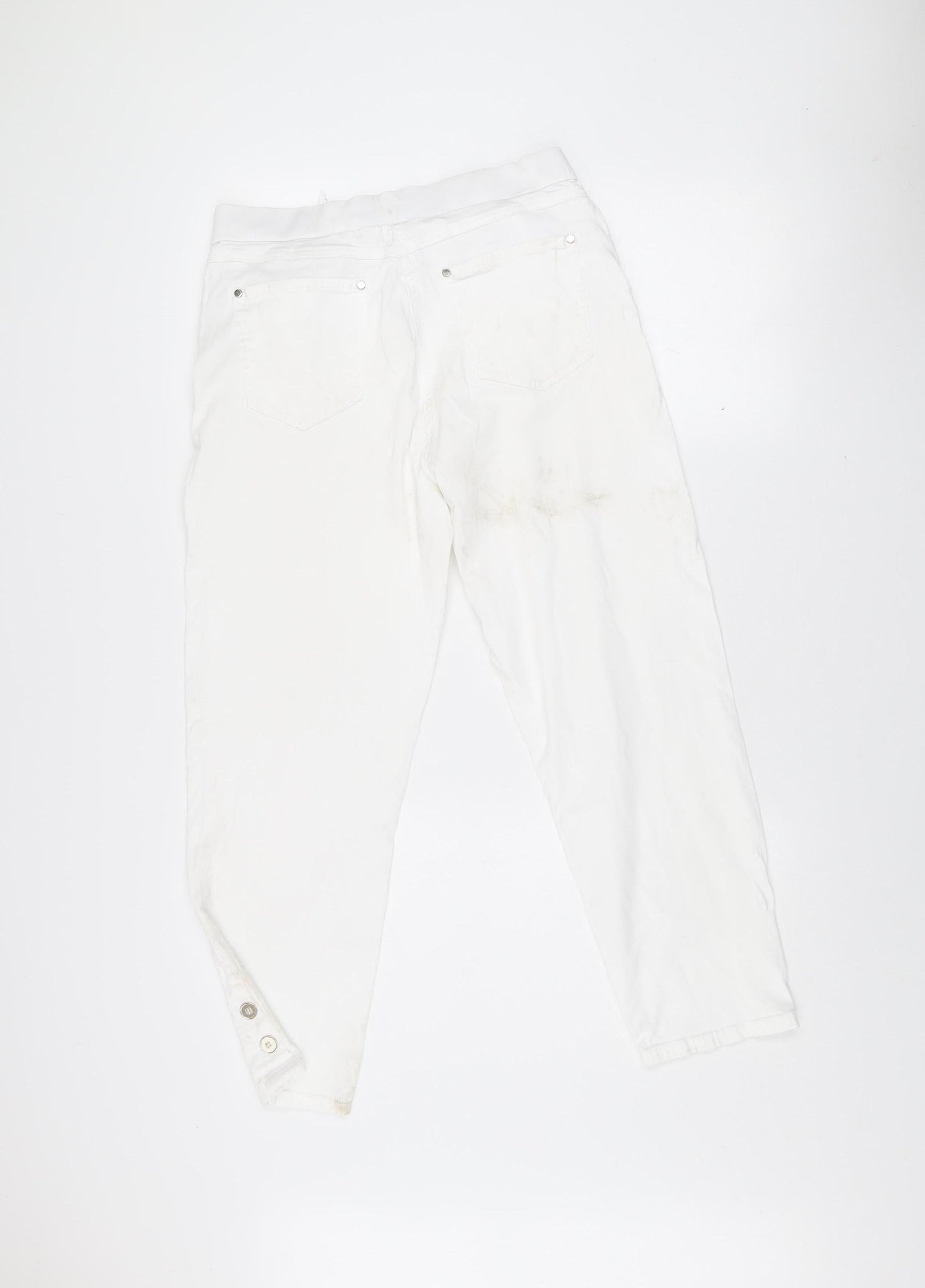 No2moro Women's White Slim Fit Ankle Jeans Size S Stretch Denim