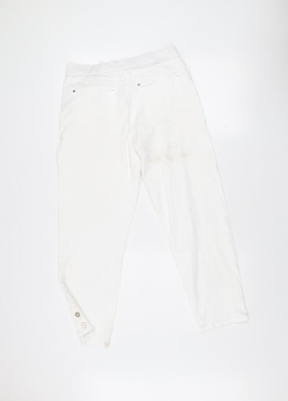 No2moro Women's White Slim Fit Ankle Jeans Size S Stretch Denim