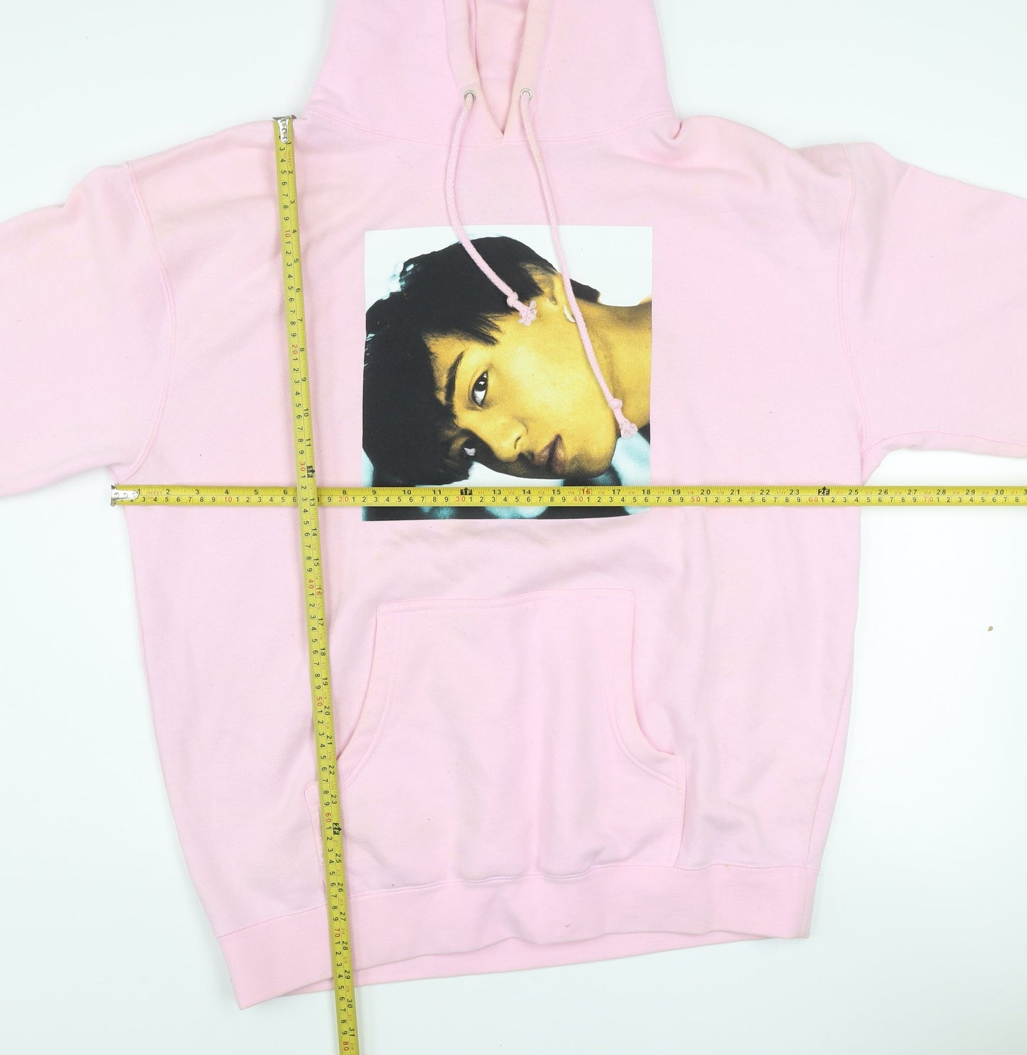 Pink Graphic Print Hoodie XL Cotton Blend Women’s Pullover