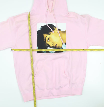 Pink Graphic Print Hoodie XL Cotton Blend Women’s Pullover