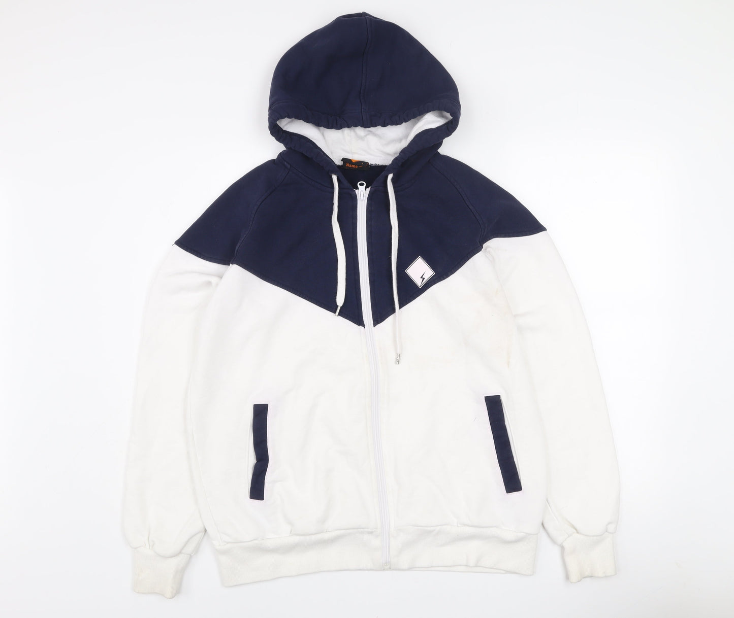 Buddy Men’s Blue & White Full Zip Hooded Cotton Jacket L