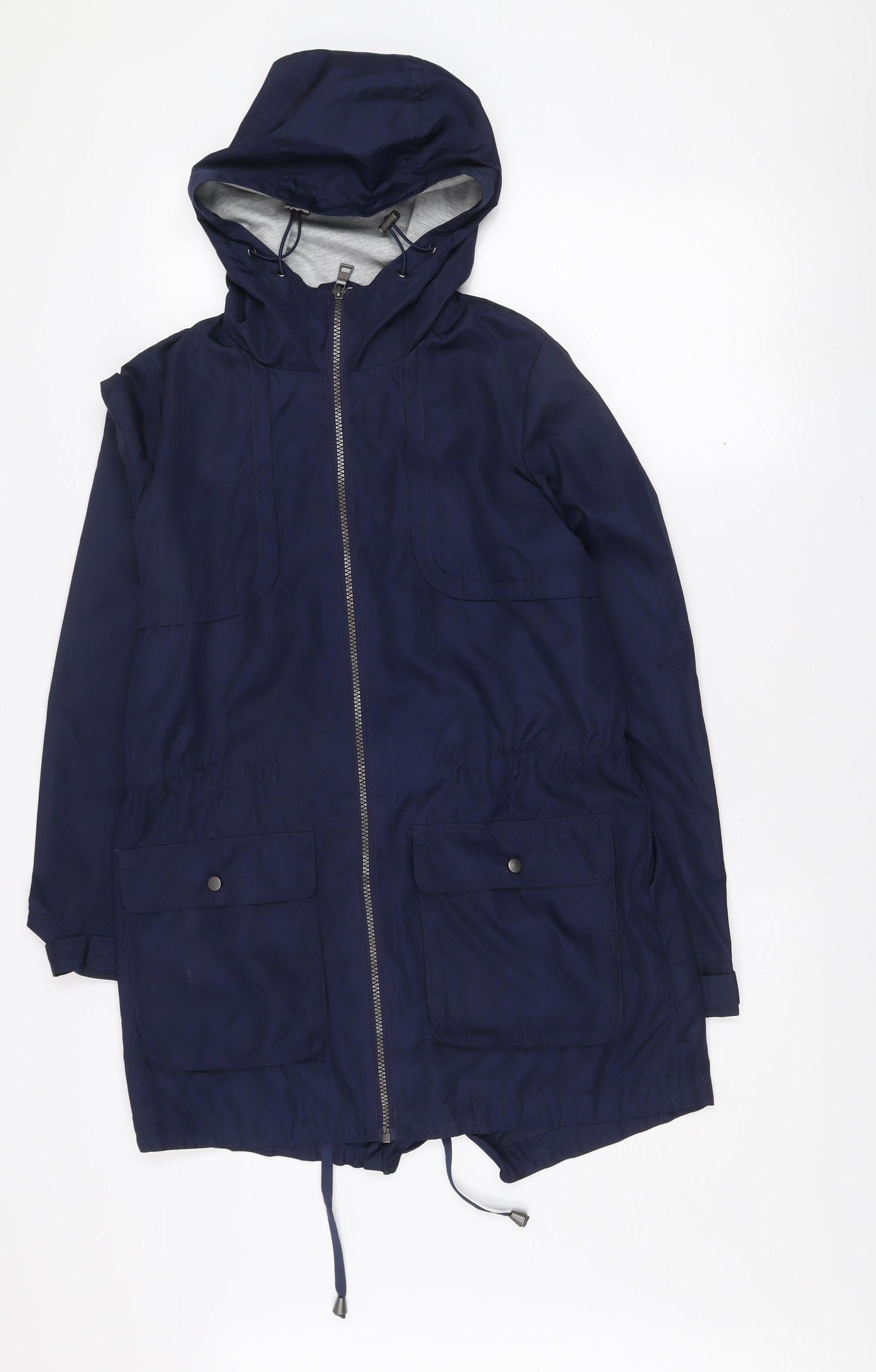 Next Women’s Blue Hooded Parka Jacket Size 6 Polyester Mid-Length