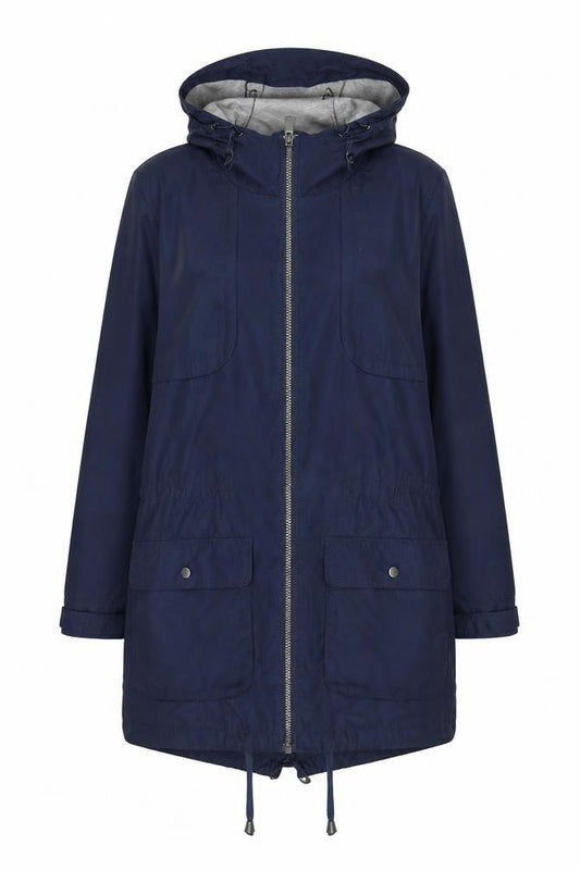 Next Women’s Blue Hooded Parka Jacket Size 6 Polyester Mid-Length