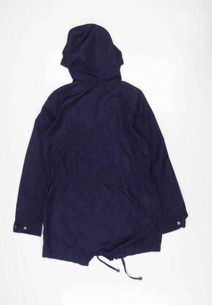 Next Women’s Blue Hooded Parka Jacket Size 6 Polyester Mid-Length