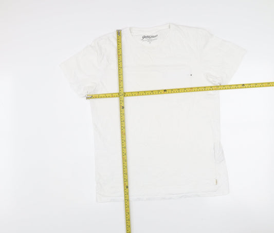 Jack & Jones Men's White Cotton Crew Neck Short Sleeve T-Shirt Size L
