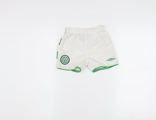 Umbro Unisex Baby White Sports Shorts 24 Months Lightweight Activewear