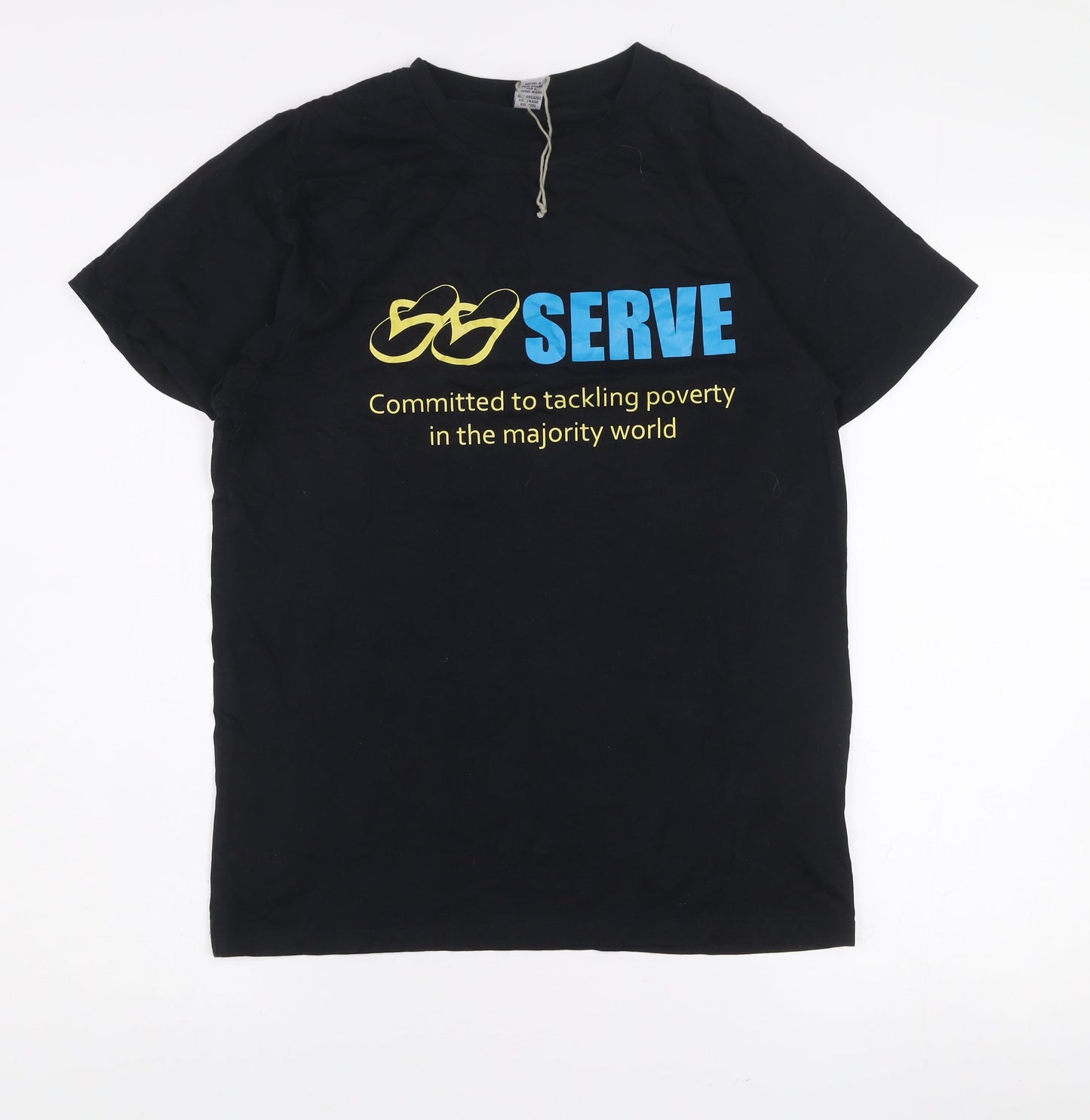 Fair Share Men's Black Organic Cotton Serve Charity T-Shirt Small