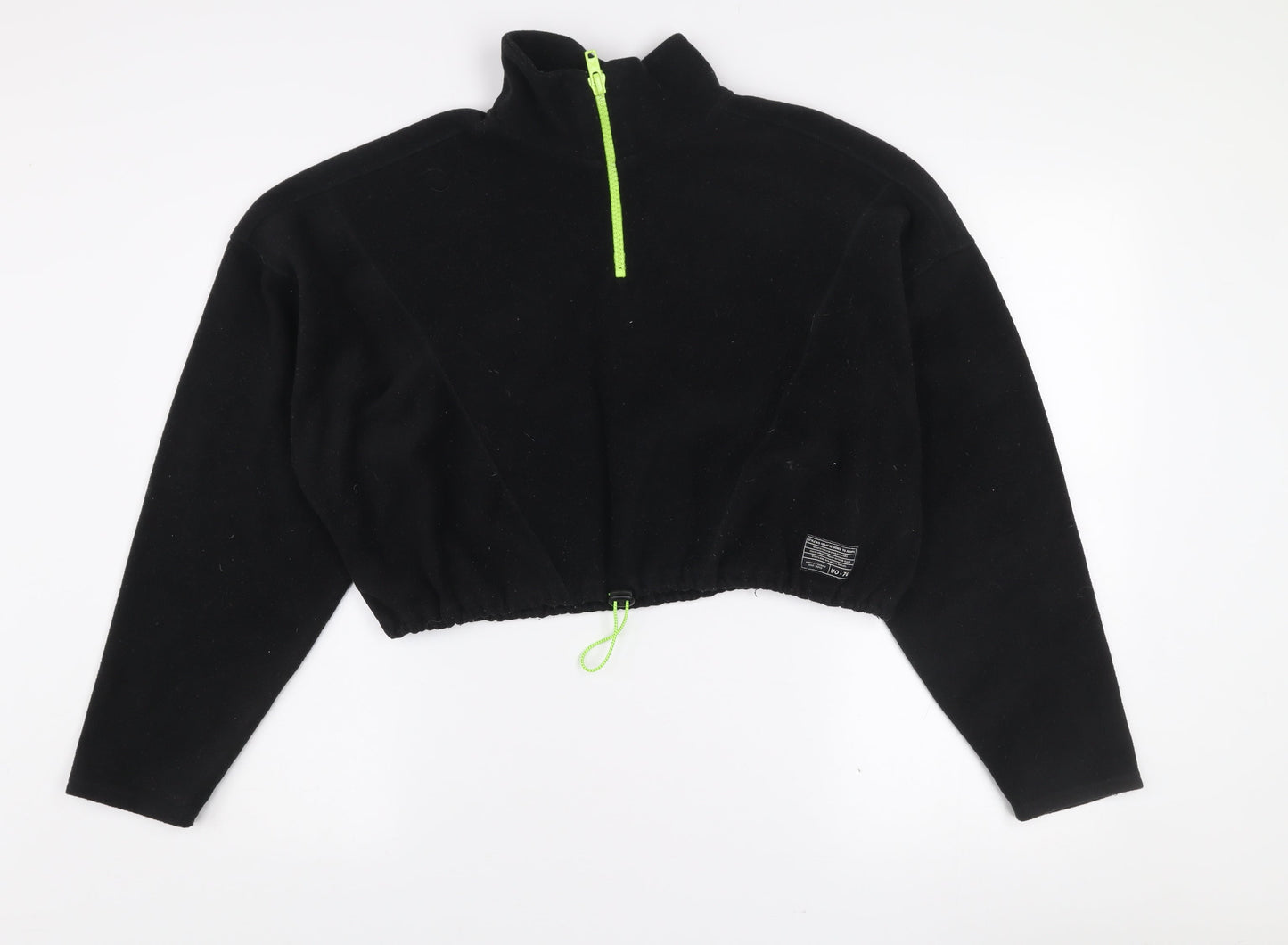 Y2K London Black Fleece Women's L 1/2 Zip Pullover Sweatshirt