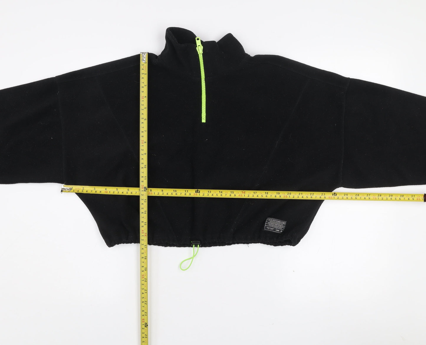 Y2K London Black Fleece Women's L 1/2 Zip Pullover Sweatshirt