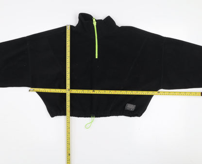 Y2K London Black Fleece Women's L 1/2 Zip Pullover Sweatshirt
