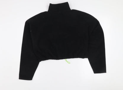 Y2K London Black Fleece Women's L 1/2 Zip Pullover Sweatshirt