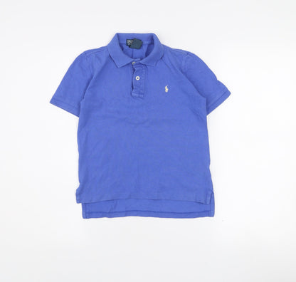 Ralph Lauren Boys Blue Polo Shirt Size 7 Short Sleeve Classic Fit