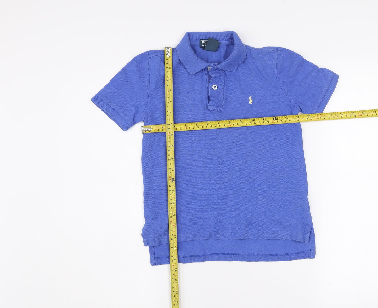 Ralph Lauren Boys Blue Polo Shirt Size 7 Short Sleeve Classic Fit