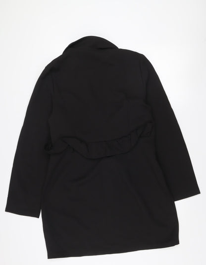 PrettyLittleThing Women Black Size 16 Jacket Dress Ruffle Detail