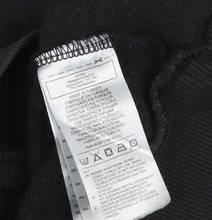 adidas Girls Black 13-14 Years Pullover Sweatshirt with Logo Detailing