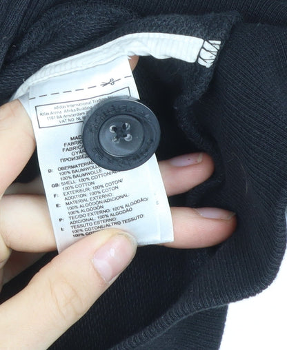 Adidas Men's Black Cotton Hooded Bomber Jacket Size M