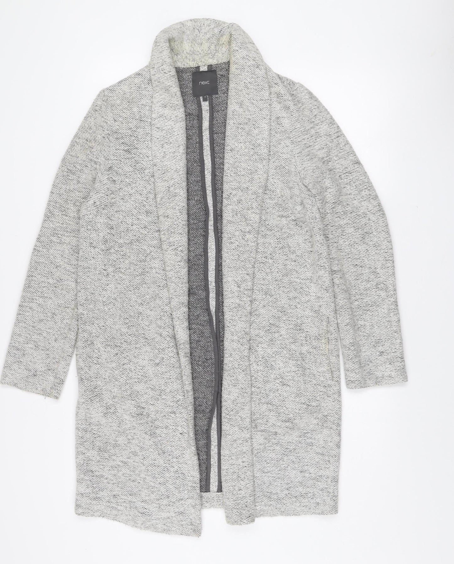 Next Women Grey Long Sleeve Open Knit Cardigan Size 10