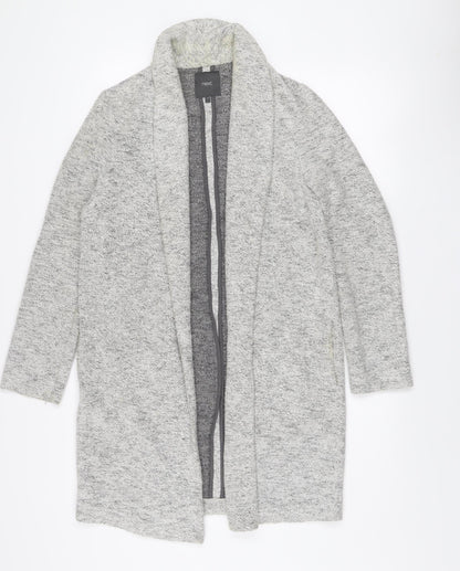 Next Women Grey Long Sleeve Open Knit Cardigan Size 10