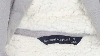 Abercrombie & Fitch Womens Grey Hooded Fleece Lined Zip Jacket S