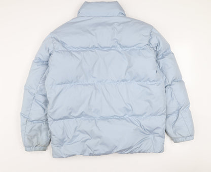 New Balance Women Blue L Puffer Jacket Winter Insulated Coat