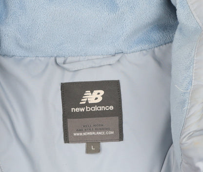New Balance Women Blue L Puffer Jacket Winter Insulated Coat