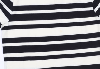 JANIQUE Women’s Black White Striped Long Sleeve T-Shirt Size 16