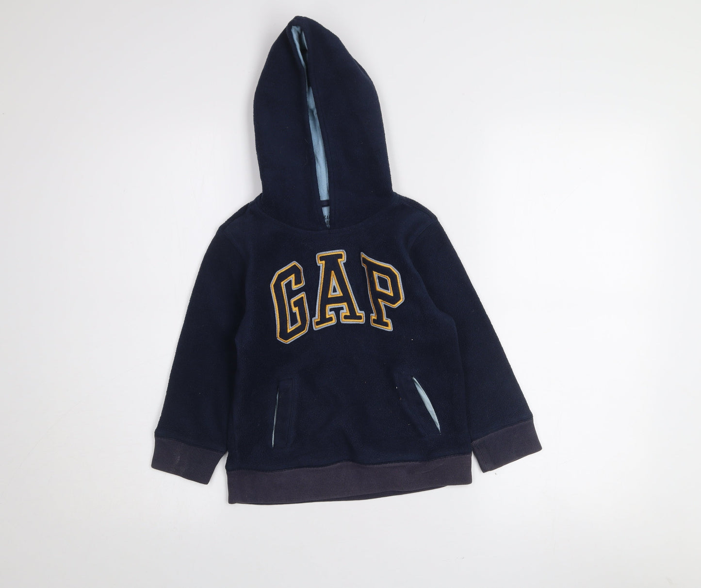 BabyGap Boys Navy Blue Pullover Hoodie Fleece 5 Years Athletic Dept Logo