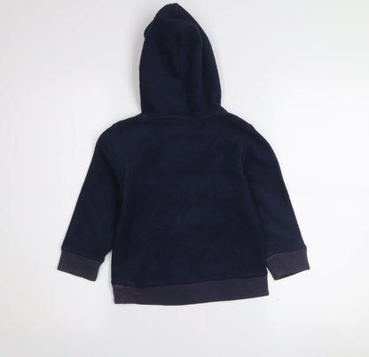 BabyGap Boys Navy Blue Pullover Hoodie Fleece 5 Years Athletic Dept Logo