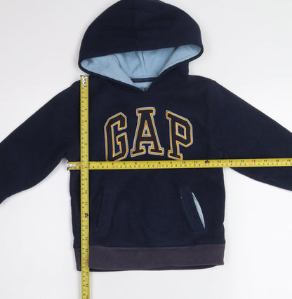 BabyGap Boys Navy Blue Pullover Hoodie Fleece 5 Years Athletic Dept Logo