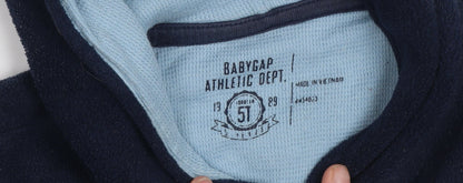 BabyGap Boys Navy Blue Pullover Hoodie Fleece 5 Years Athletic Dept Logo